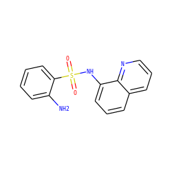Nc1ccccc1S(=O)(=O)Nc1cccc2cccnc12 ZINC000000758699