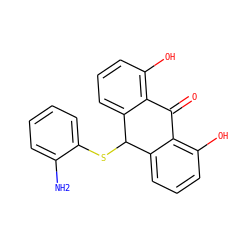 Nc1ccccc1SC1c2cccc(O)c2C(=O)c2c(O)cccc21 ZINC000013757268