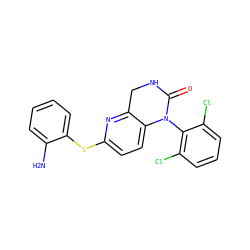Nc1ccccc1Sc1ccc2c(n1)CNC(=O)N2c1c(Cl)cccc1Cl ZINC000013587249