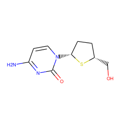 Nc1ccn([C@@H]2CC[C@H](CO)S2)c(=O)n1 ZINC000000011836