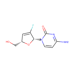 Nc1ccn([C@@H]2O[C@H](CO)C=C2F)c(=O)n1 ZINC000000023765