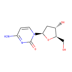 Nc1ccn([C@H]2C[C@H](O)[C@@H](CO)O2)c(=O)n1 ZINC000018286013