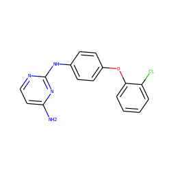 Nc1ccnc(Nc2ccc(Oc3ccccc3Cl)cc2)n1 ZINC000084602258