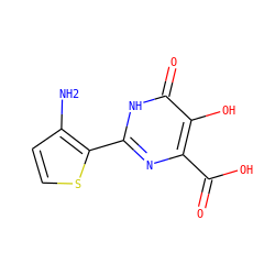 Nc1ccsc1-c1nc(C(=O)O)c(O)c(=O)[nH]1 ZINC000003582665