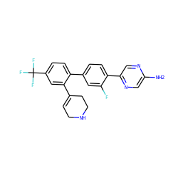 Nc1cnc(-c2ccc(-c3ccc(C(F)(F)F)cc3C3=CCNCC3)cc2F)cn1 ZINC000224764433