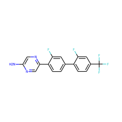Nc1cnc(-c2ccc(-c3ccc(C(F)(F)F)cc3F)cc2F)cn1 ZINC000224829964