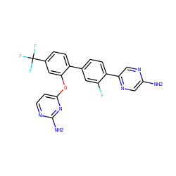 Nc1cnc(-c2ccc(-c3ccc(C(F)(F)F)cc3Oc3ccnc(N)n3)cc2F)cn1 ZINC000224808491