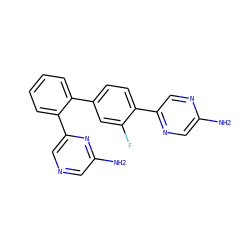 Nc1cnc(-c2ccc(-c3ccccc3-c3cncc(N)n3)cc2F)cn1 ZINC000224769918