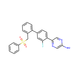 Nc1cnc(-c2ccc(-c3ccccc3CS(=O)(=O)c3ccccc3)cc2F)cn1 ZINC000473179113