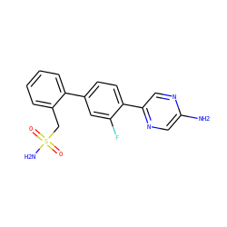 Nc1cnc(-c2ccc(-c3ccccc3CS(N)(=O)=O)cc2F)cn1 ZINC000224668762