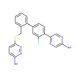 Nc1cnc(-c2ccc(-c3ccccc3CSc3ccc(N)nn3)cc2F)cn1 ZINC000224734154