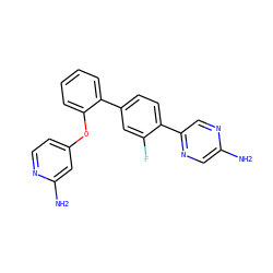 Nc1cnc(-c2ccc(-c3ccccc3Oc3ccnc(N)c3)cc2F)cn1 ZINC000224795147