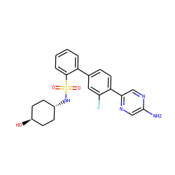 Nc1cnc(-c2ccc(-c3ccccc3S(=O)(=O)N[C@H]3CC[C@H](O)CC3)cc2F)cn1 ZINC000473224143