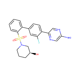 Nc1cnc(-c2ccc(-c3ccccc3S(=O)(=O)N3CCC[C@H](O)C3)cc2F)cn1 ZINC000212140444