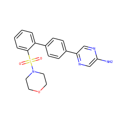 Nc1cnc(-c2ccc(-c3ccccc3S(=O)(=O)N3CCOCC3)cc2)cn1 ZINC000224807603