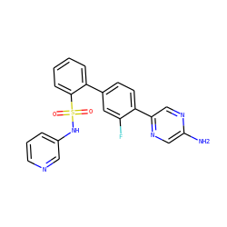 Nc1cnc(-c2ccc(-c3ccccc3S(=O)(=O)Nc3cccnc3)cc2F)cn1 ZINC000212179552