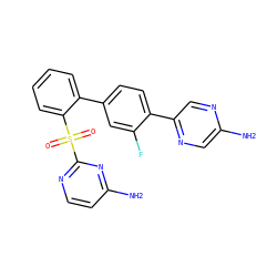 Nc1cnc(-c2ccc(-c3ccccc3S(=O)(=O)c3nccc(N)n3)cc2F)cn1 ZINC000224815157