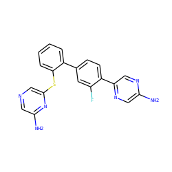 Nc1cnc(-c2ccc(-c3ccccc3Sc3cncc(N)n3)cc2F)cn1 ZINC000224807759