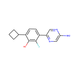 Nc1cnc(-c2ccc(C3CCC3)c(O)c2F)cn1 ZINC000224586801