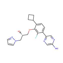 Nc1cnc(-c2ccc(C3CCC3)c(OC[C@@H](O)Cn3cccn3)c2F)cn1 ZINC000224571397
