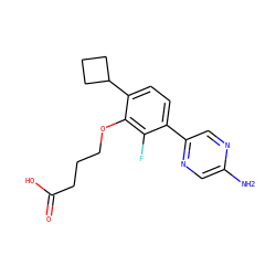 Nc1cnc(-c2ccc(C3CCC3)c(OCCCC(=O)O)c2F)cn1 ZINC000224563429