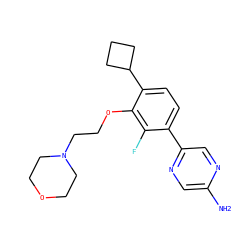 Nc1cnc(-c2ccc(C3CCC3)c(OCCN3CCOCC3)c2F)cn1 ZINC000224581095