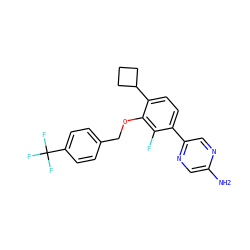 Nc1cnc(-c2ccc(C3CCC3)c(OCc3ccc(C(F)(F)F)cc3)c2F)cn1 ZINC000212165603
