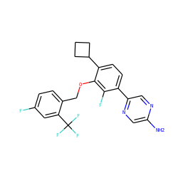 Nc1cnc(-c2ccc(C3CCC3)c(OCc3ccc(F)cc3C(F)(F)F)c2F)cn1 ZINC000212116756