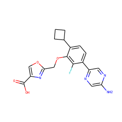 Nc1cnc(-c2ccc(C3CCC3)c(OCc3nc(C(=O)O)co3)c2F)cn1 ZINC000224547668