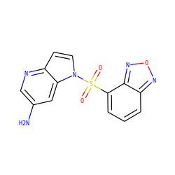 Nc1cnc2ccn(S(=O)(=O)c3cccc4nonc34)c2c1 ZINC000043078530