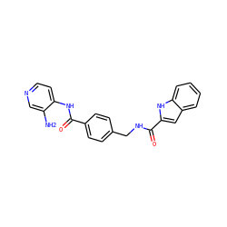 Nc1cnccc1NC(=O)c1ccc(CNC(=O)c2cc3ccccc3[nH]2)cc1 ZINC000148693725