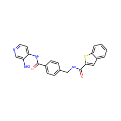 Nc1cnccc1NC(=O)c1ccc(CNC(=O)c2cc3ccccc3s2)cc1 ZINC000205551922