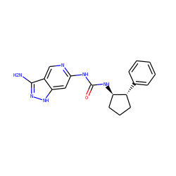 Nc1n[nH]c2cc(NC(=O)N[C@@H]3CCC[C@H]3c3ccccc3)ncc12 ZINC001772588637