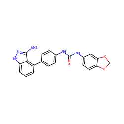 Nc1n[nH]c2cccc(-c3ccc(NC(=O)Nc4ccc5c(c4)OCO5)cc3)c12 ZINC000473154393