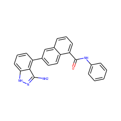Nc1n[nH]c2cccc(-c3ccc4c(C(=O)Nc5ccccc5)cccc4c3)c12 ZINC000169350173