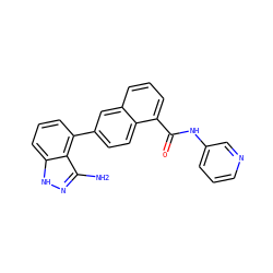 Nc1n[nH]c2cccc(-c3ccc4c(C(=O)Nc5cccnc5)cccc4c3)c12 ZINC000169350192