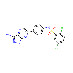 Nc1n[nH]c2nc(-c3ccc(NS(=O)(=O)c4cc(Cl)ccc4Cl)cc3)cnc12 ZINC000103256103
