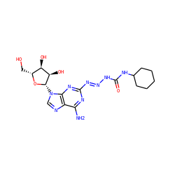Nc1nc(/N=N/NC(=O)NC2CCCCC2)nc2c1ncn2[C@@H]1O[C@H](CO)[C@@H](O)[C@H]1O ZINC000013517371