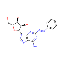 Nc1nc(/N=N/c2ccccc2)nc2c1ncn2[C@@H]1O[C@H](CO)[C@@H](O)[C@H]1O ZINC000013494228
