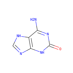 Nc1nc(=O)[nH]c2nc[nH]c12 ZINC000084403374
