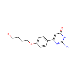 Nc1nc(-c2ccc(OCCCCO)cc2)cc(=O)[nH]1 ZINC000103254719