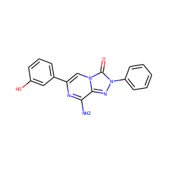 Nc1nc(-c2cccc(O)c2)cn2c(=O)n(-c3ccccc3)nc12 ZINC001772641962
