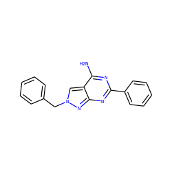 Nc1nc(-c2ccccc2)nc2nn(Cc3ccccc3)cc12 ZINC000049525572