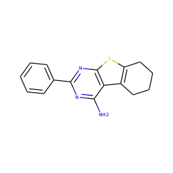 Nc1nc(-c2ccccc2)nc2sc3c(c12)CCCC3 ZINC000003071497