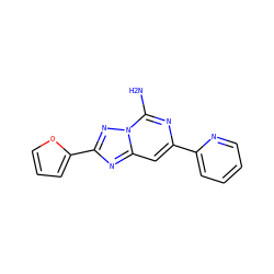 Nc1nc(-c2ccccn2)cc2nc(-c3ccco3)nn12 ZINC000028108254