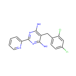Nc1nc(-c2ccccn2)nc(N)c1Cc1ccc(Cl)cc1Cl ZINC000002559813