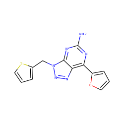 Nc1nc(-c2ccco2)c2nnn(Cc3cccs3)c2n1 ZINC000040863158