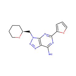 Nc1nc(-c2ccco2)nc2c1nnn2C[C@@H]1CCCCO1 ZINC000084729736
