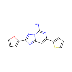 Nc1nc(-c2cccs2)cc2nc(-c3ccco3)nn12 ZINC000028106234
