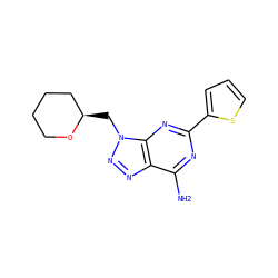 Nc1nc(-c2cccs2)nc2c1nnn2C[C@@H]1CCCCO1 ZINC000084705011